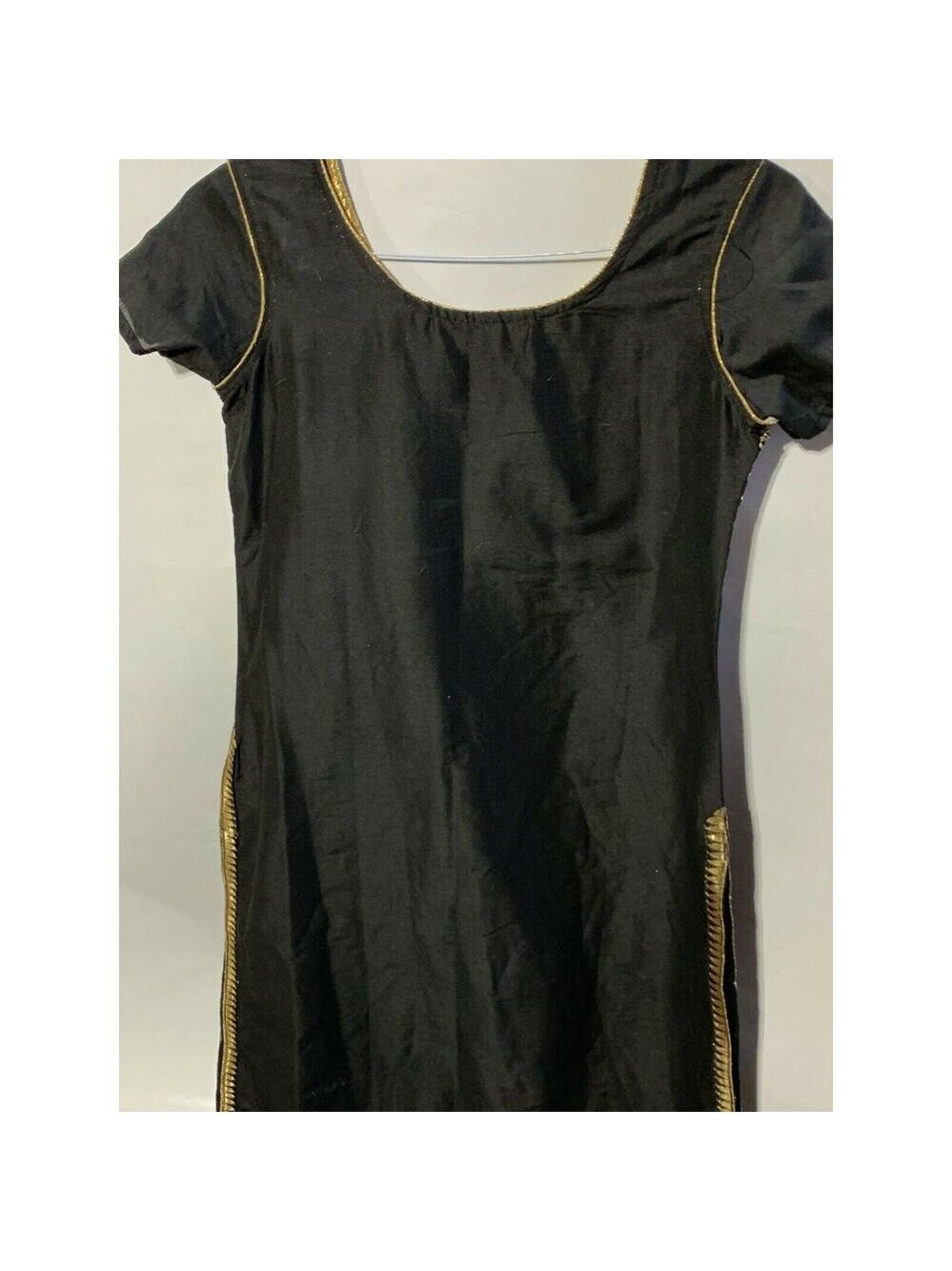 Gorgeous black & gold embroidered Indian kurti small Navras Shieno Sarees - Picture 4 of 7
